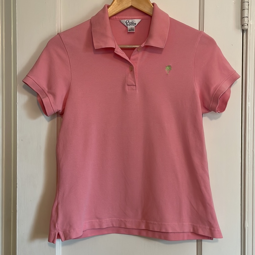 Lilly Pulitzer polo salmon pink with green white tag size medium